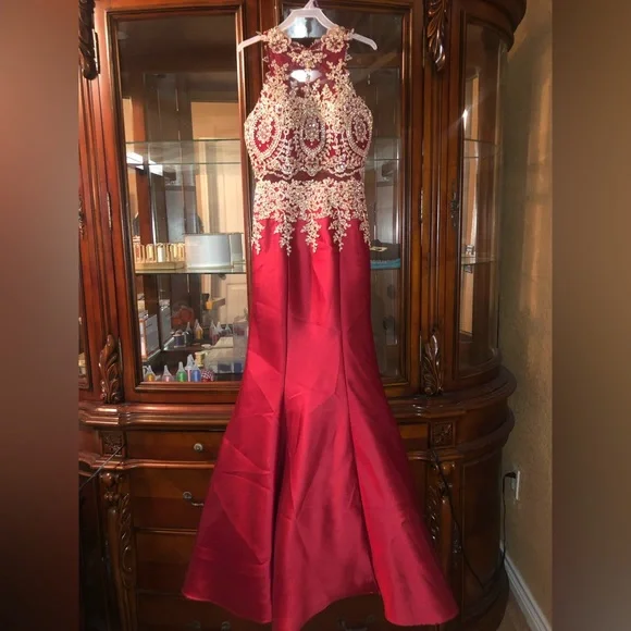 chinese dress ladies KV1095 Strapless Layered Ruffle Mermaid Dress Sage / 6